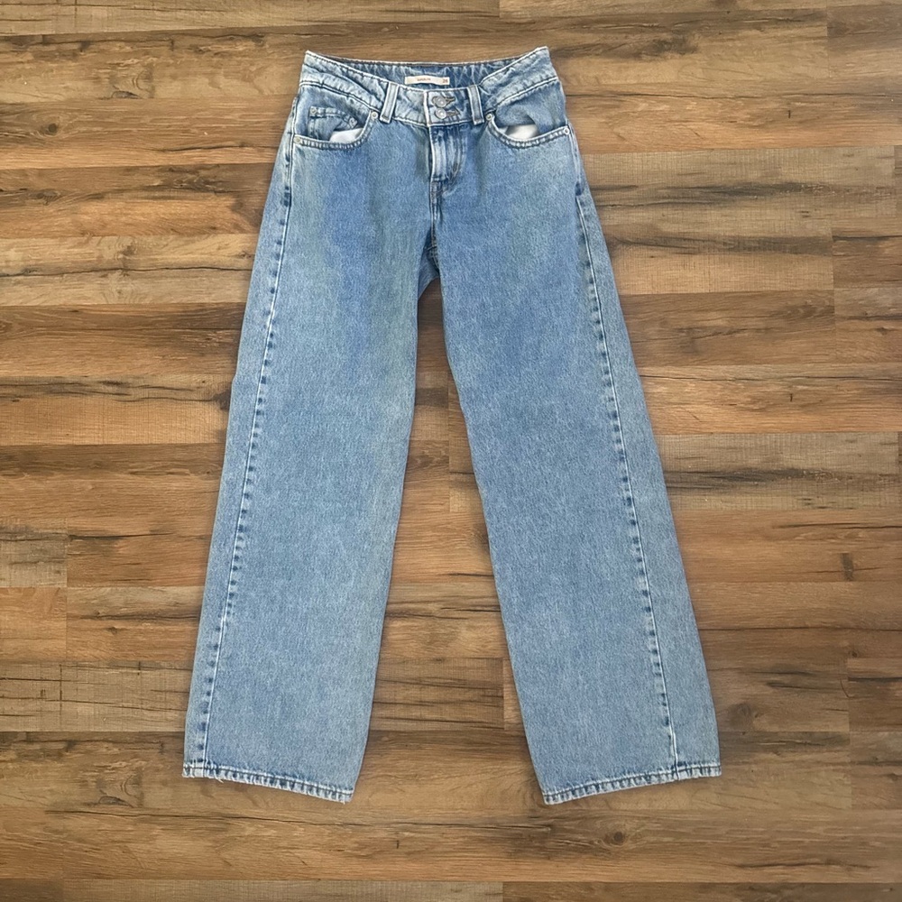 Levi's Light Blue Super Low Straight Leg Jeans